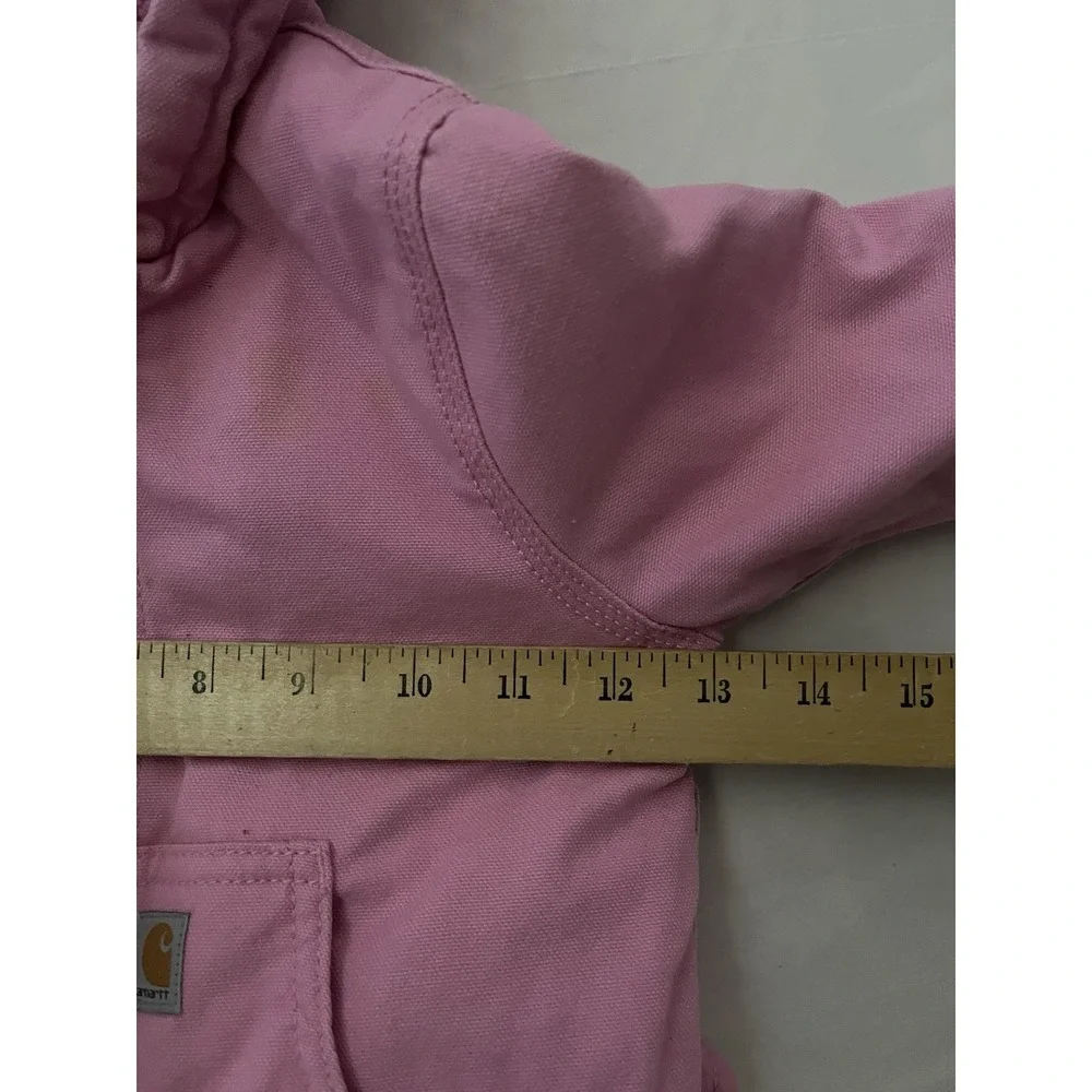 Carhartt Sherpa Lined Jacket Girl's Size 18M Pink Full Zip Hooded